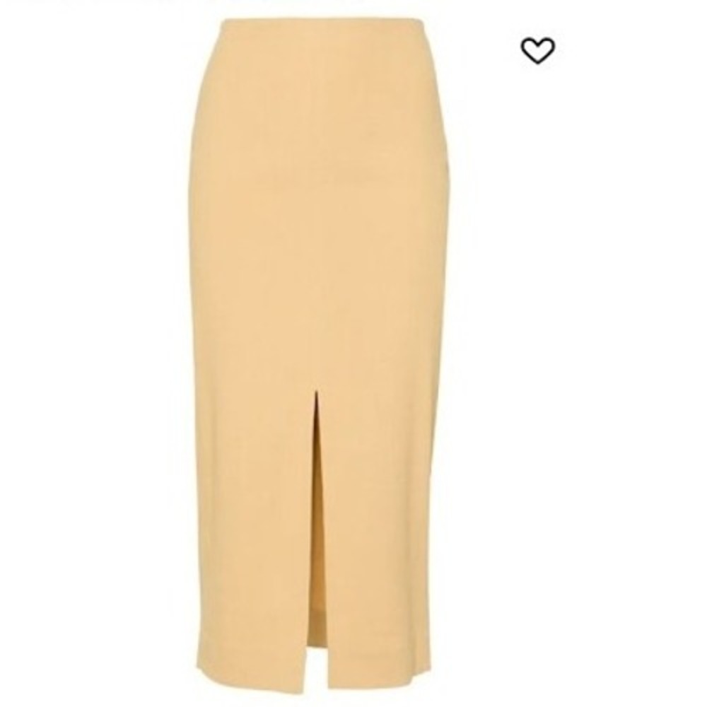Isabel Marant Pencil Skirt Mills High-Waisted Midi Slit Front Career Hemp‎ Sz 36